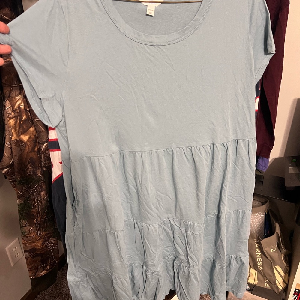 Time and Tru Sky Blue Tiered Tunic